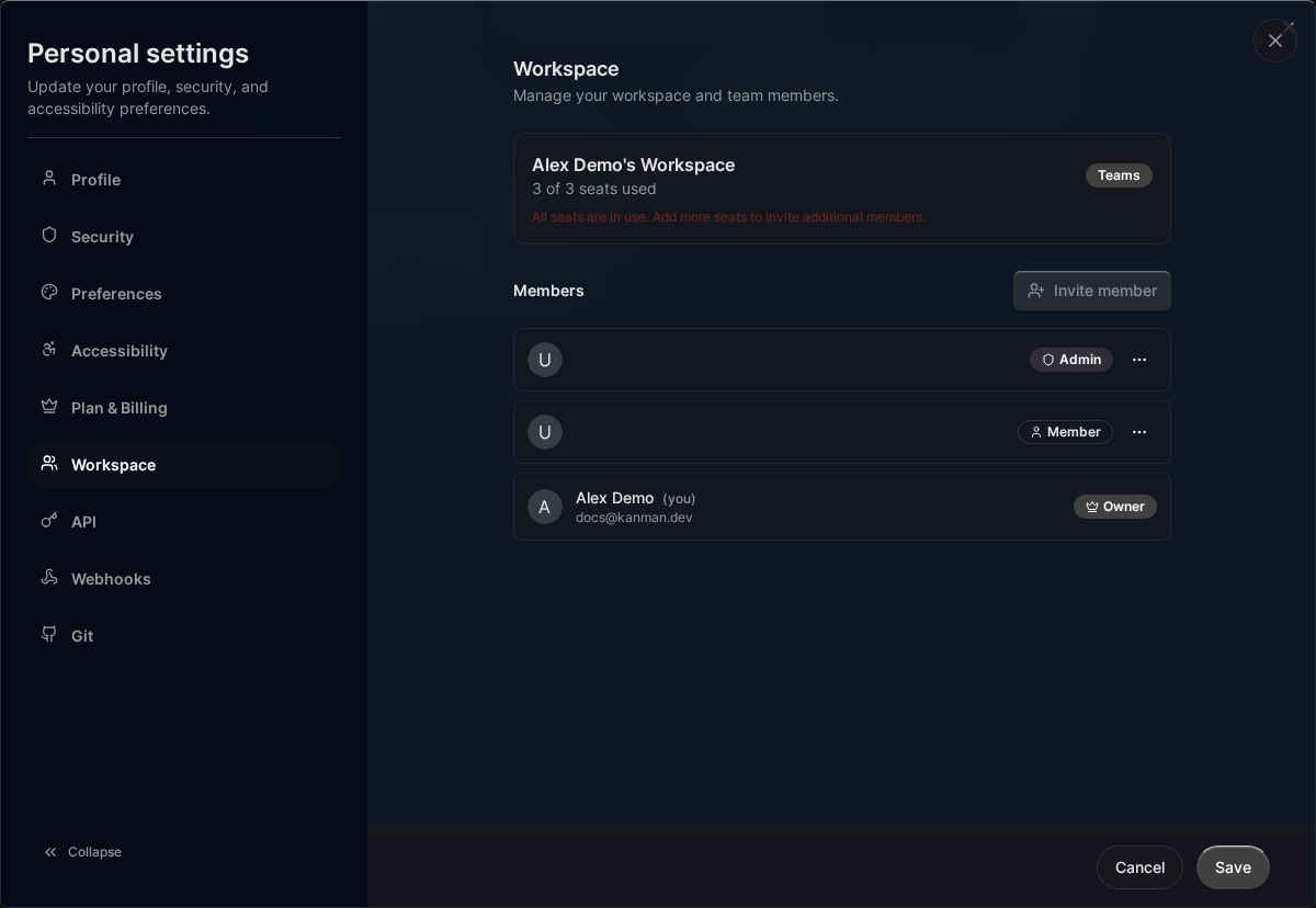 Mitglied einladen Formular (Desktop)